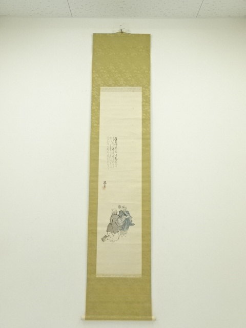 JAPANESE HANGING SCROLL / HAND PAINTED / TAKASAGO ARTISAN WORK 